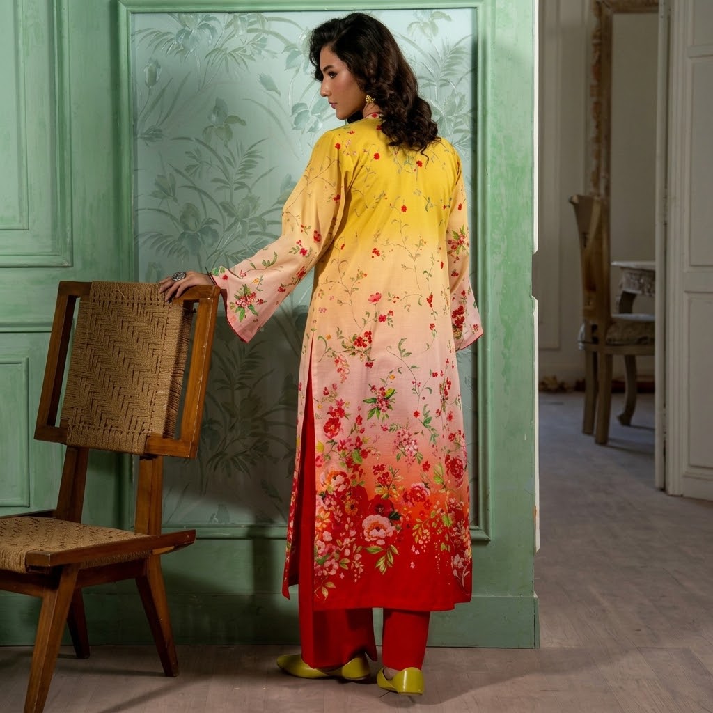 Reet Clothing 3 Piece Embroidered Stitched Suit - Mehrish Bloom