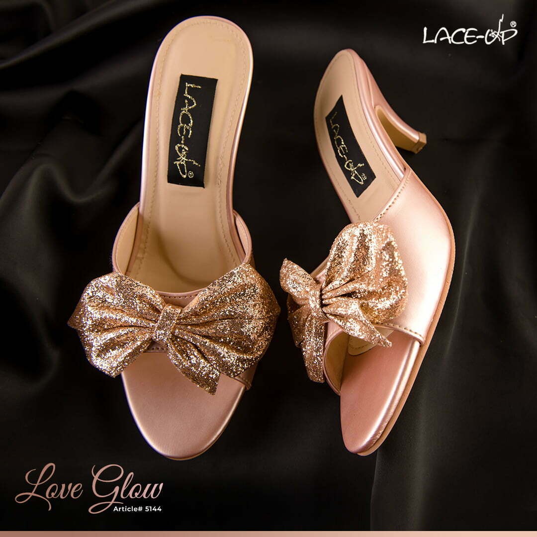 Lace Up Love Rose-Golden Heel