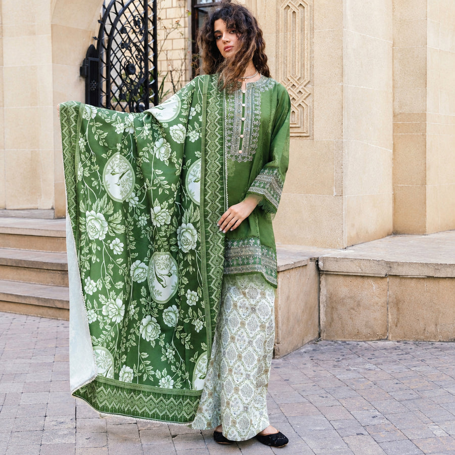 Meerak Stitched 3 piece Embroidered Suit - Elan