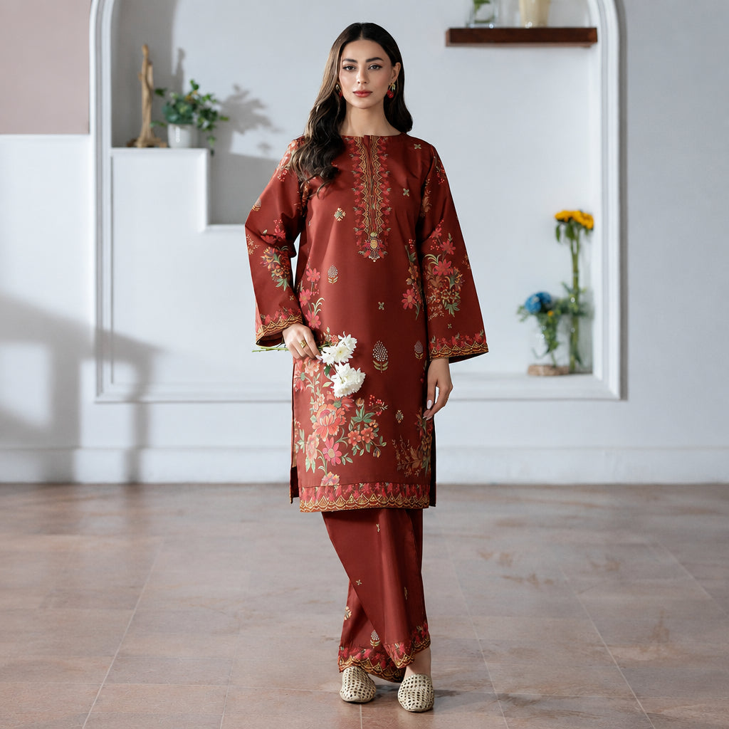 Meerak Stitched 2 Piece Printed Suit - Set 10