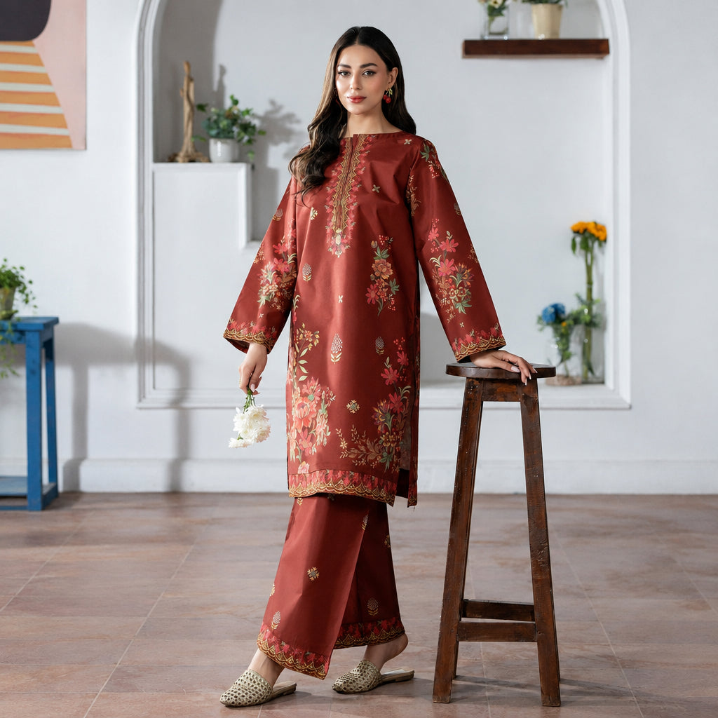 Meerak Stitched 2 Piece Printed Suit - Set 10