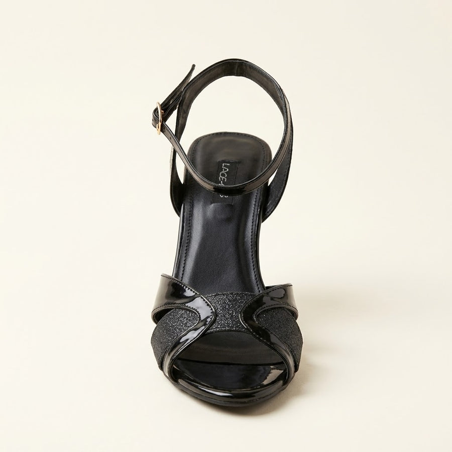 Lace Up Moonlight-Black Heel