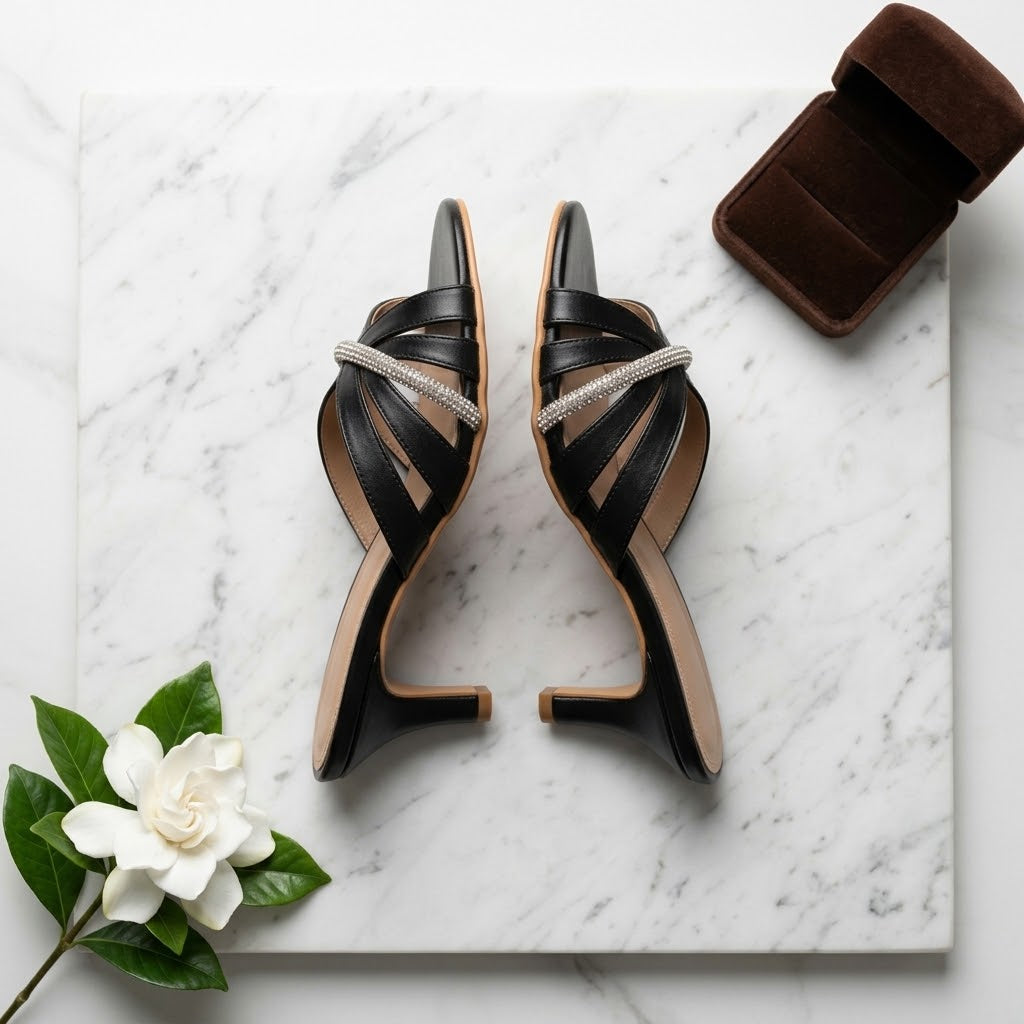 The Leaf Third Date Black Heels