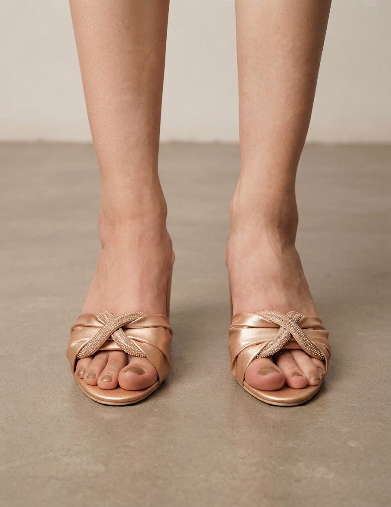 Lace Up Obsessed-Rose Gold Heel