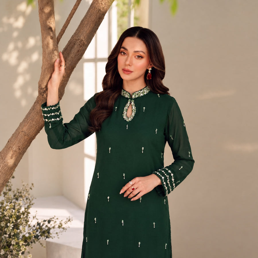 Laal Clothing 3 Piece Stitched Luxury Embroidered Suit - ILC-094