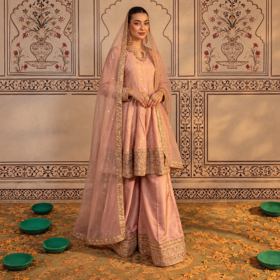 Laal Clothing 3 Piece Stitched Luxury Embroidered Suit - VLC-061