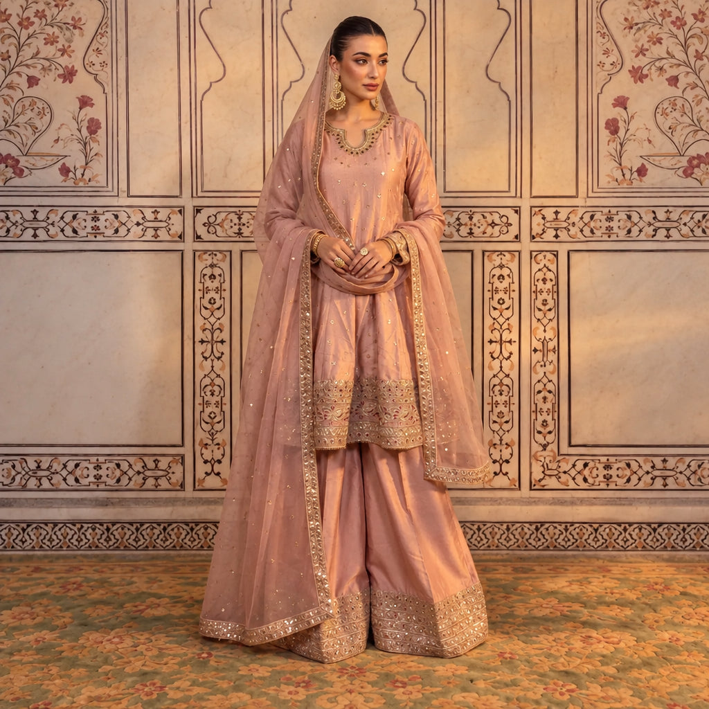 Laal Clothing 3 Piece Stitched Luxury Embroidered Suit - VLC-061