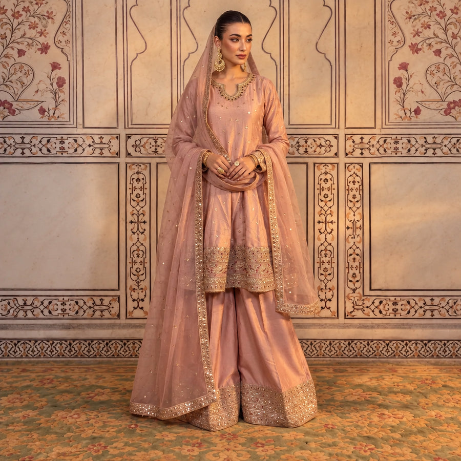 Laal Clothing 3 Piece Stitched Luxury Embroidered Suit - VLC-061