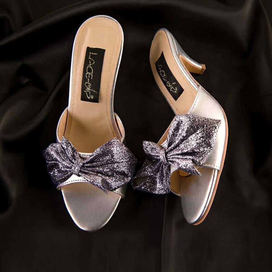 Lace Up Love Glow-Silver Heel