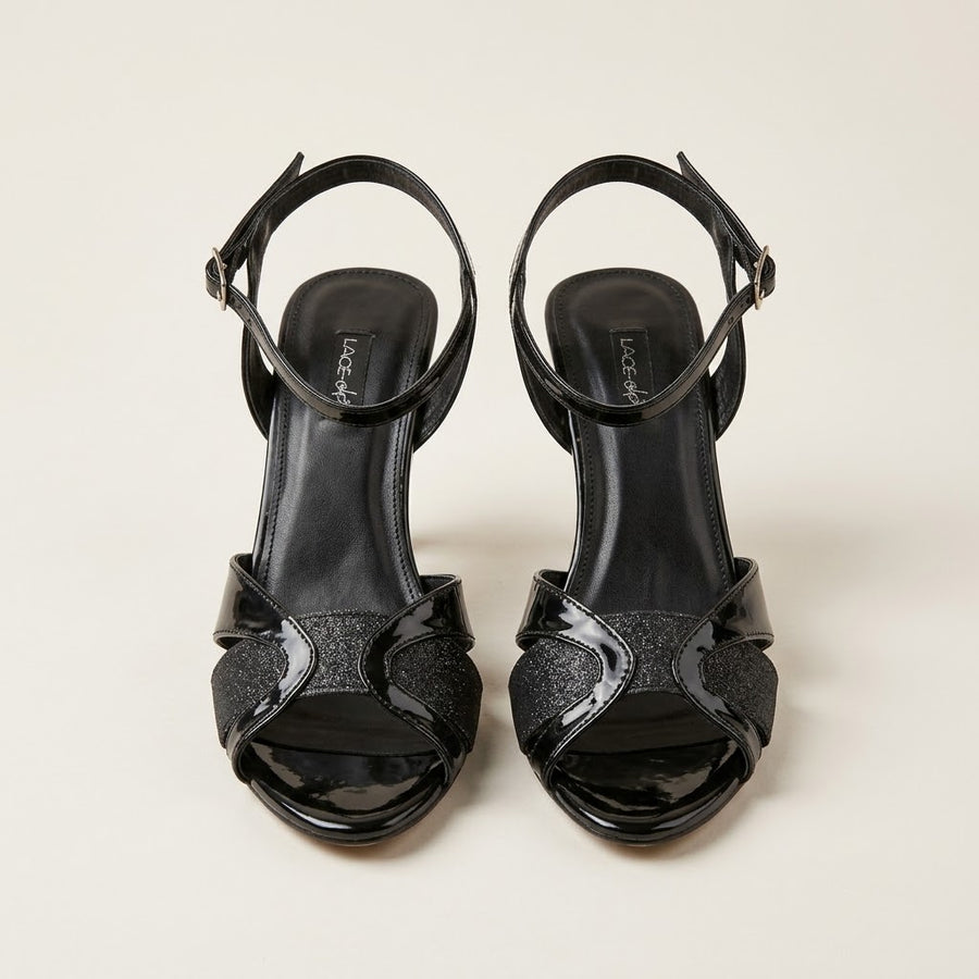 Lace Up Moonlight-Black Heel