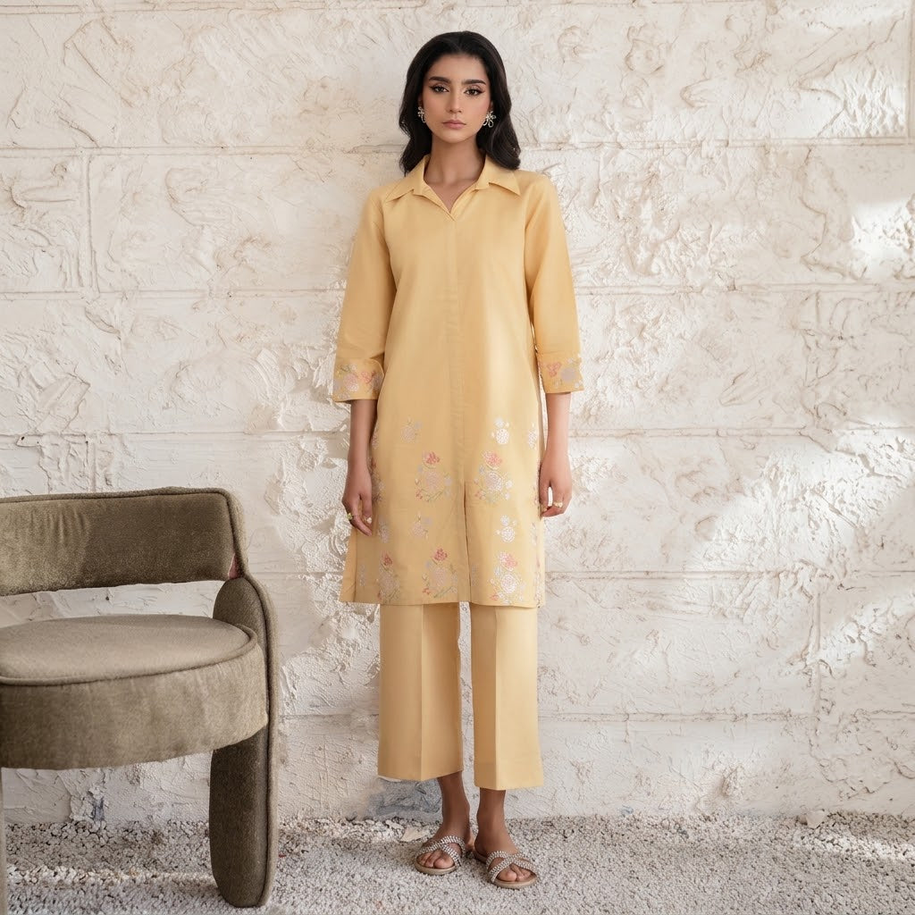 Izel Apparel 2 Piece Stitched Embroidered Suit Lumine