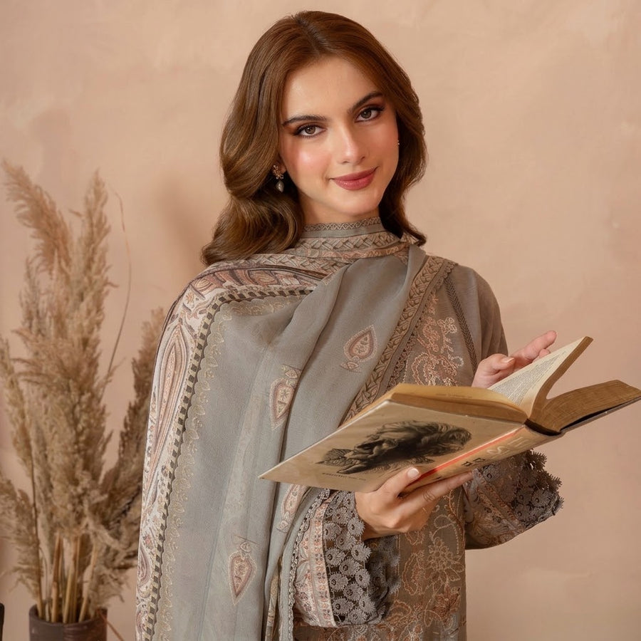 Meerak Stitched 3 piece Embroidered Suit - ILARIA