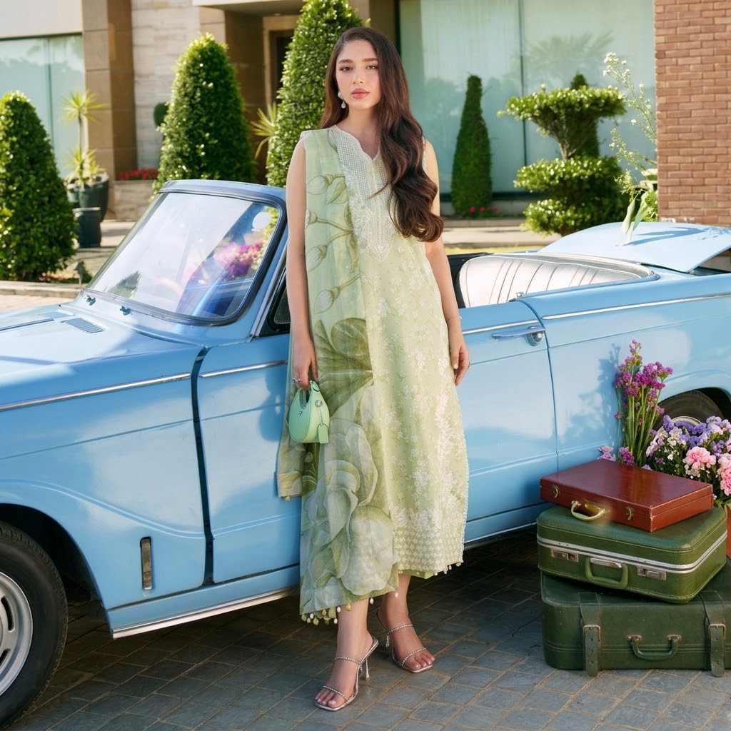 Izel Apparel 3 Piece Unstitched Embroidered Suit Faye