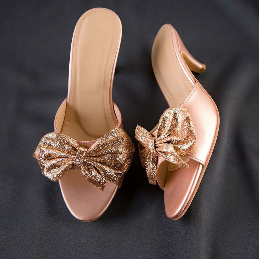 Lace Up Love Rose-Golden Heel