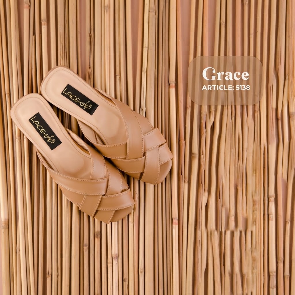 Lace Up Grace Fawn Flat