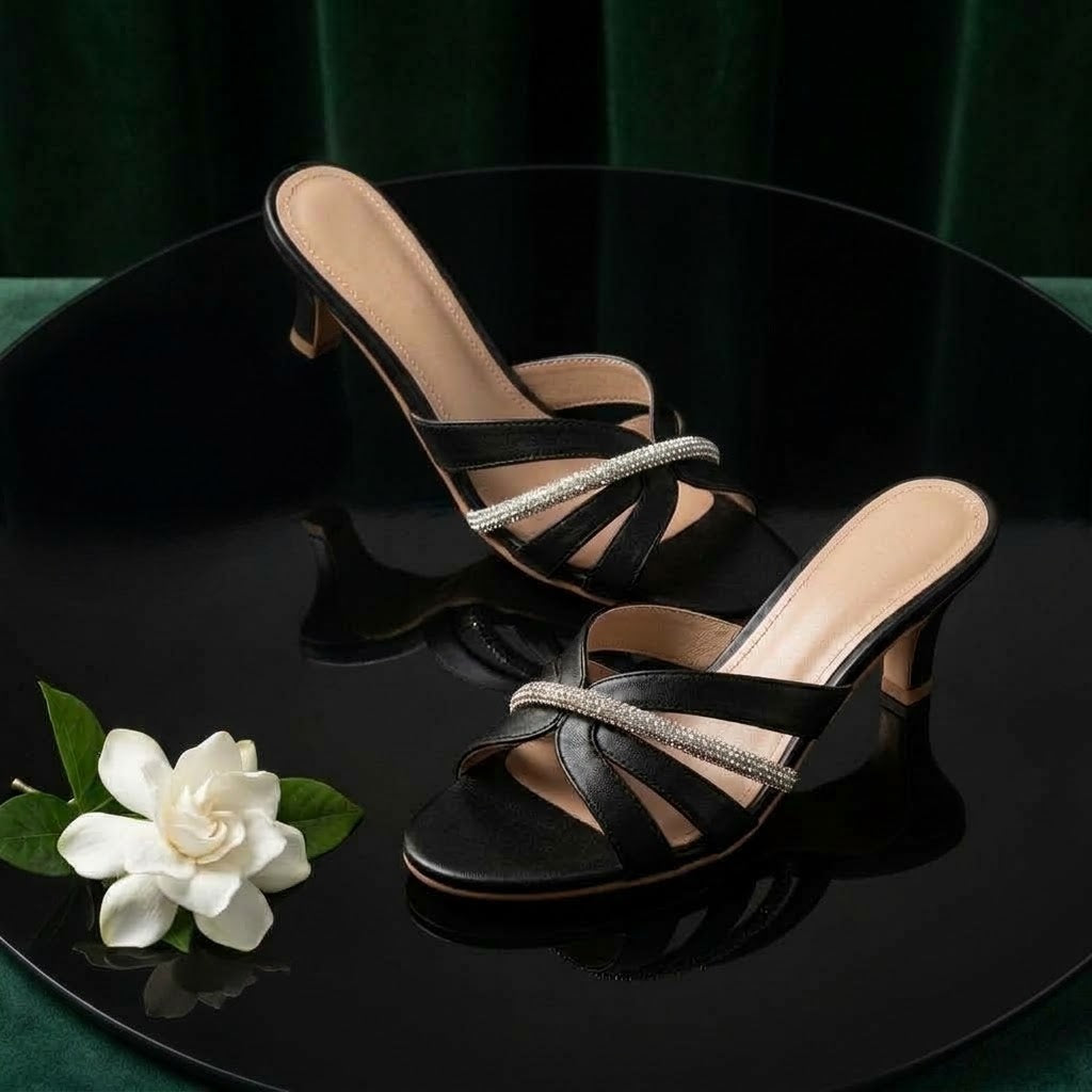 The Leaf Third Date Black Heels