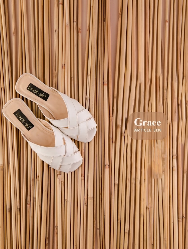 Lace Up Grace White Flat