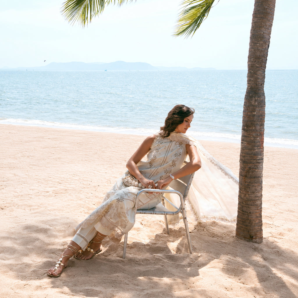 Izel Apparel 3 Piece Unstitched Embroidered Suit Alyana