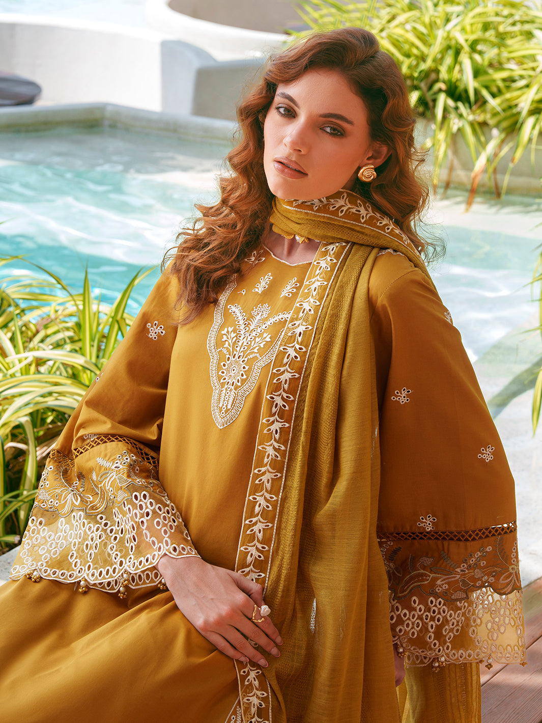 Izel Apparel 3 Piece Unstitched Embroidered Suit Aylin