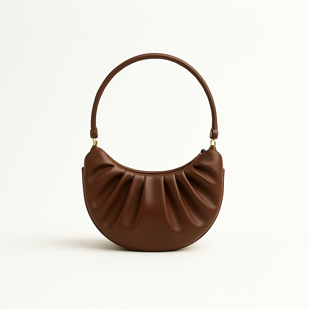 Lyana Checkered Tote Dark Brown