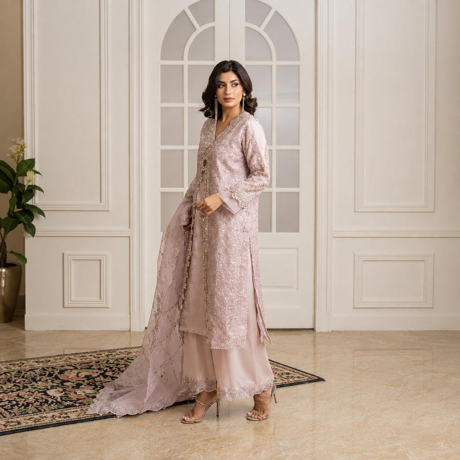 Manahil’s 3-Piece Stitched Luxury Wear Suit – Lavienne Charm