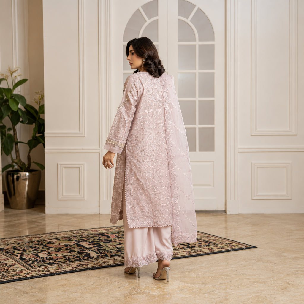 Manahil’s 3-Piece Stitched Luxury Wear Suit – Lavienne Charm
