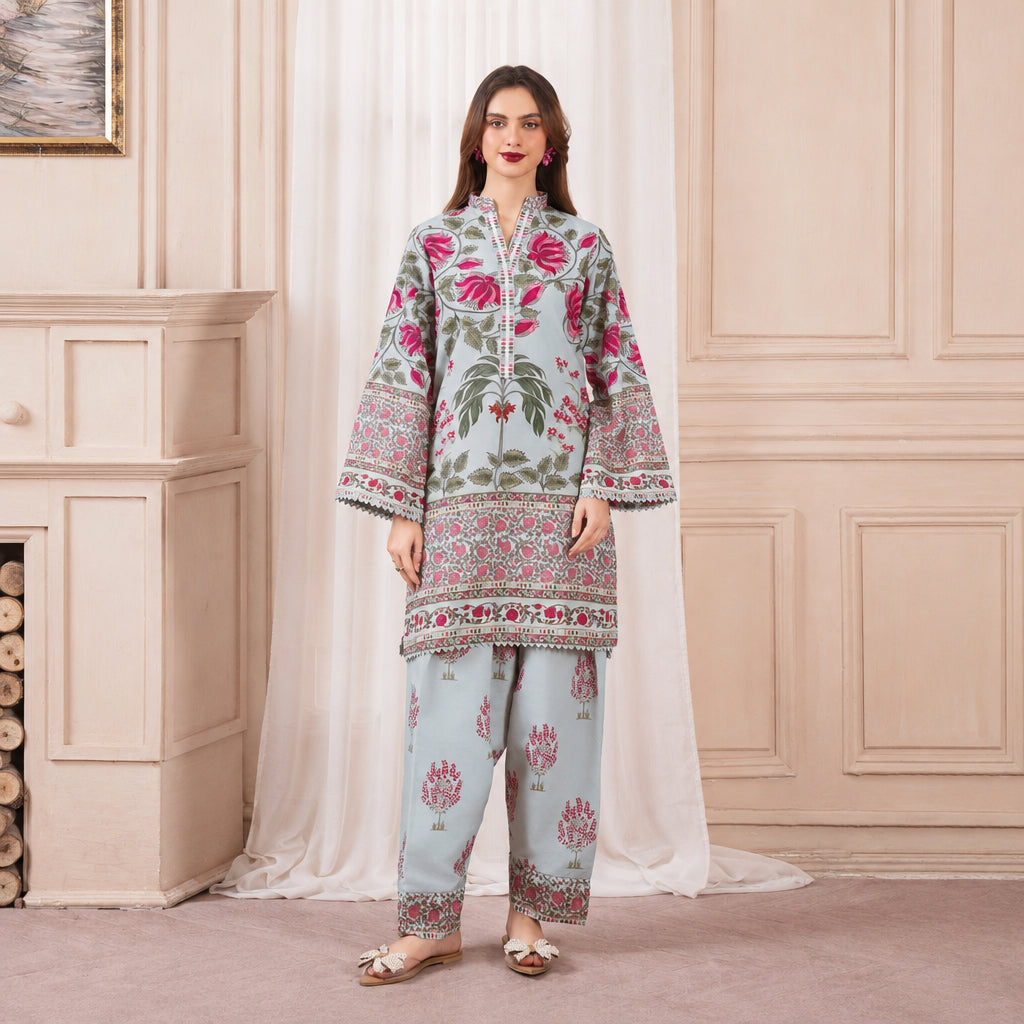 Meerak Stitched 2 Piece Printed Suit - Elin