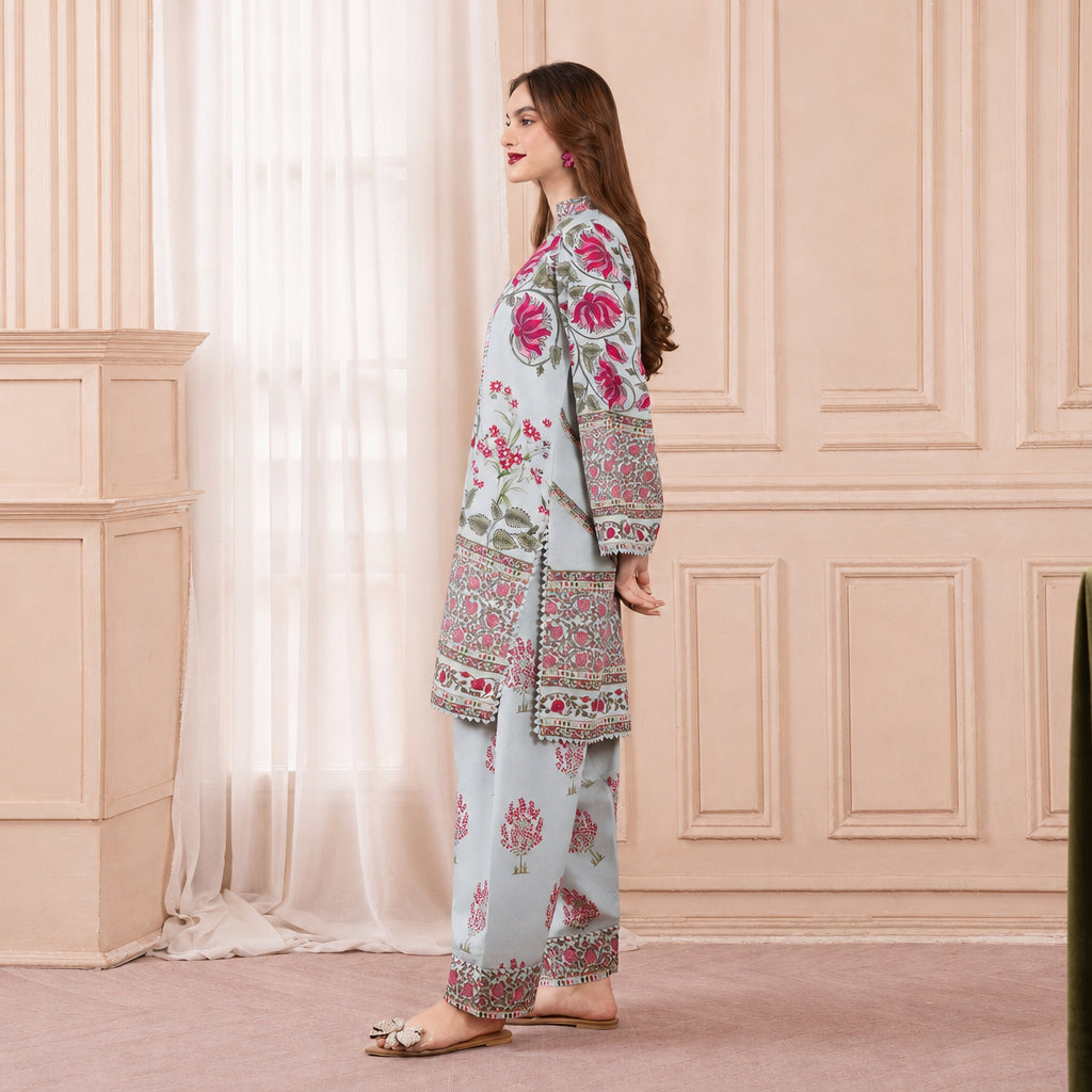 Meerak Stitched 2 Piece Printed Suit - Elin