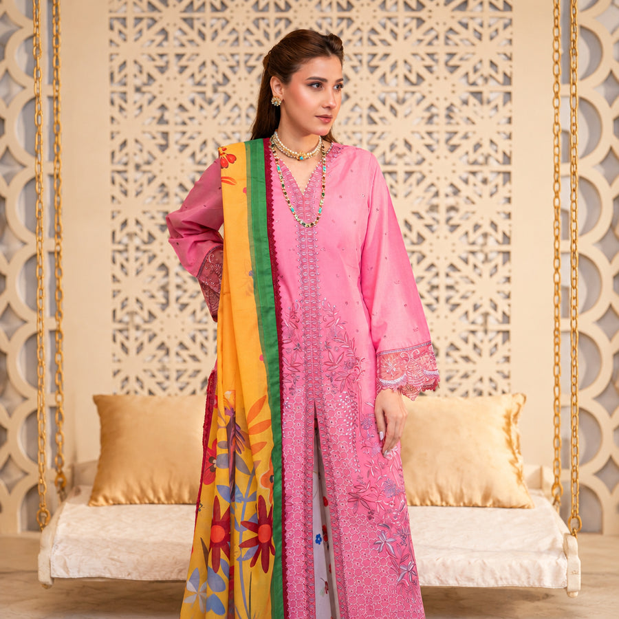 Nayab Studio 3 Piece Stitched Luxury Wear Suit - Dune