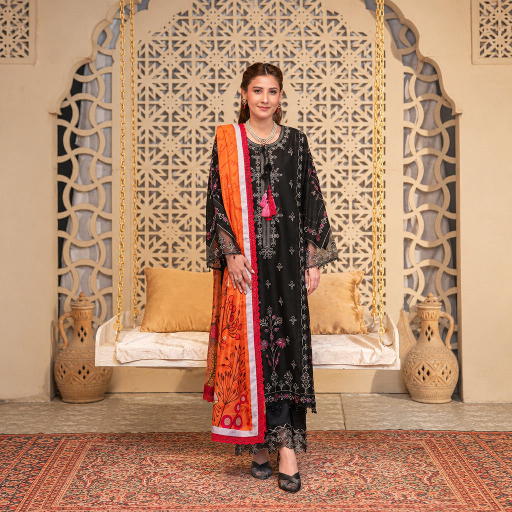 Nayab Studio 3 Piece Stitched Luxury Wear Suit - Ember