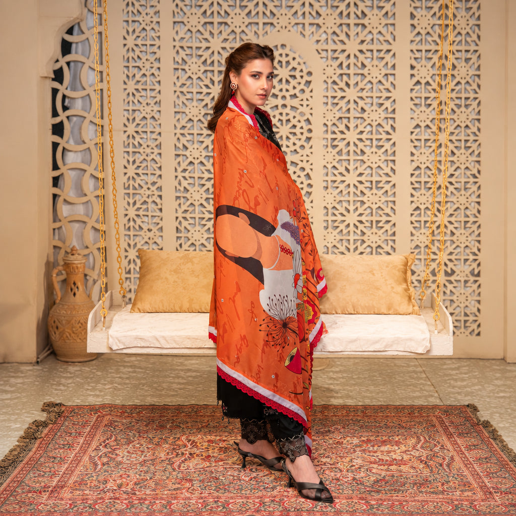 Nayab Studio 3 Piece Stitched Luxury Wear Suit - Ember