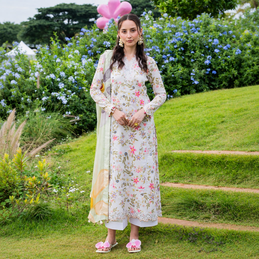 Izel Apparel 3 Piece Unstitched Embroidered Suit Elorin