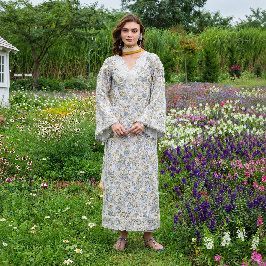 Izel Apparel 3 Piece Unstitched Embroidered Suit Enaa