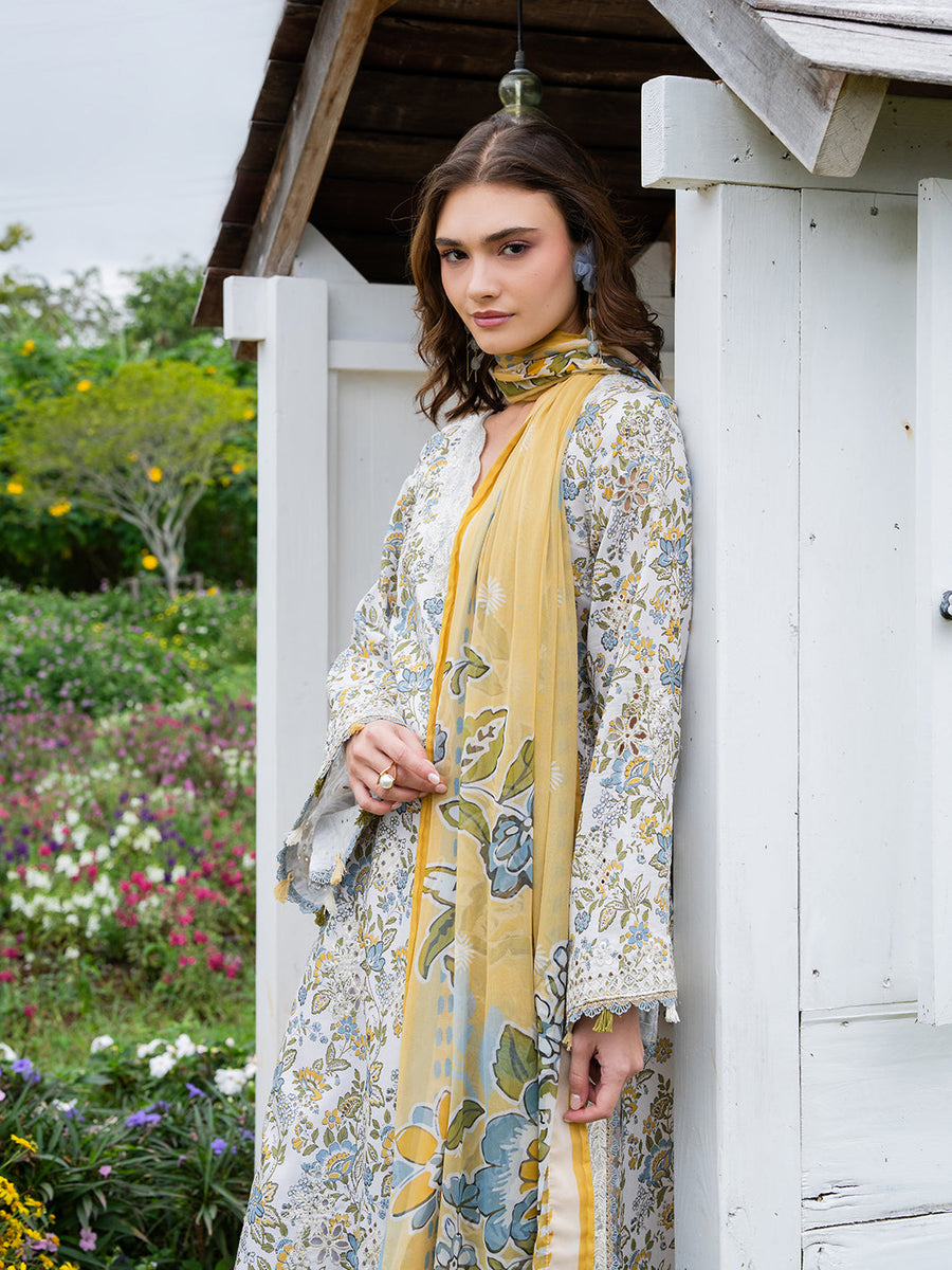 Izel Apparel 3 Piece Unstitched Embroidered Suit Enaa