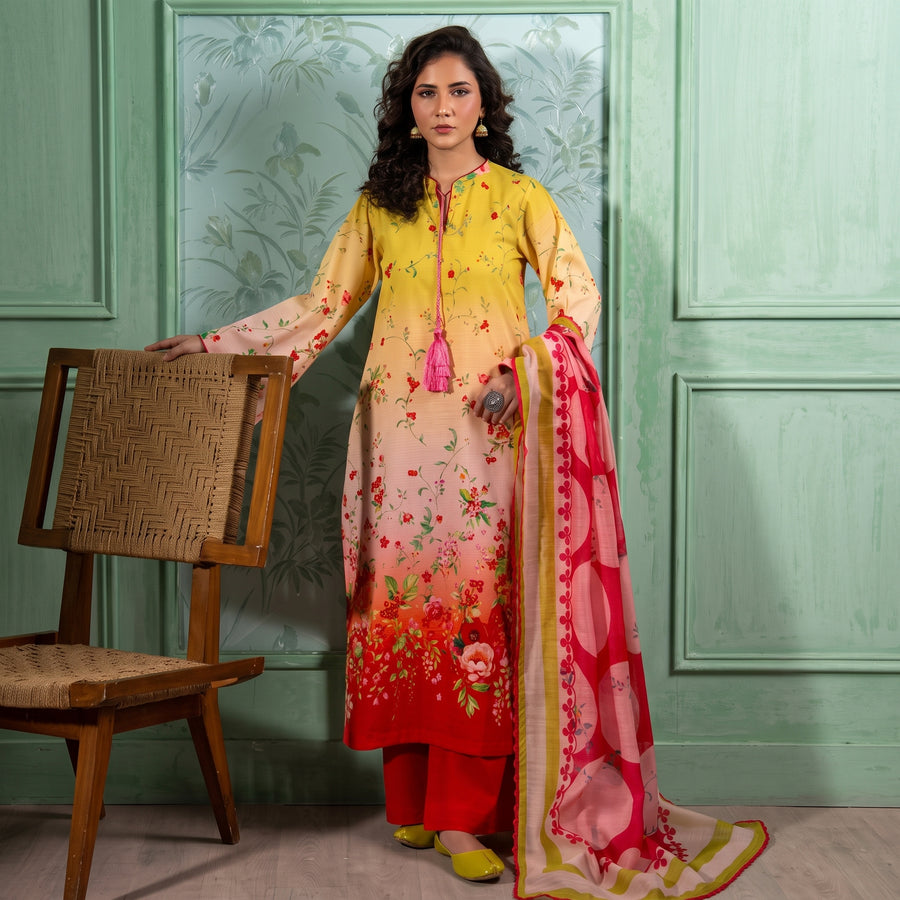 Reet Clothing 3 Piece Embroidered Stitched Suit - Mehrish Bloom