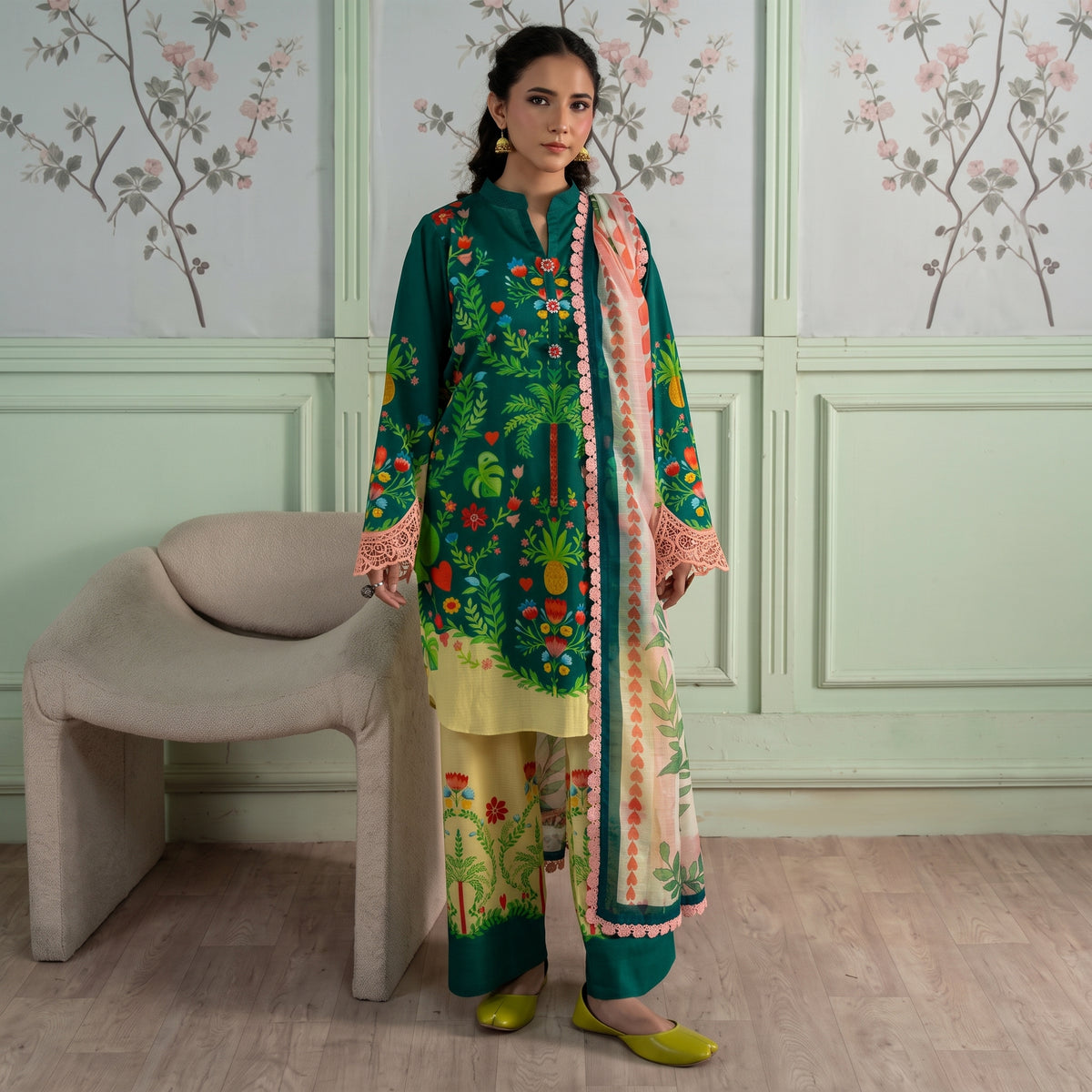 Reet Clothing 3 Piece Embroidered Stitched Suit -  Luma Peta