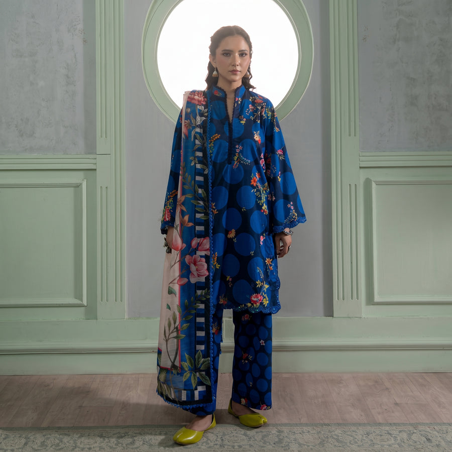 Reet Clothing 3 Piece Embroidered Stitched Suit -   Elara Bloom