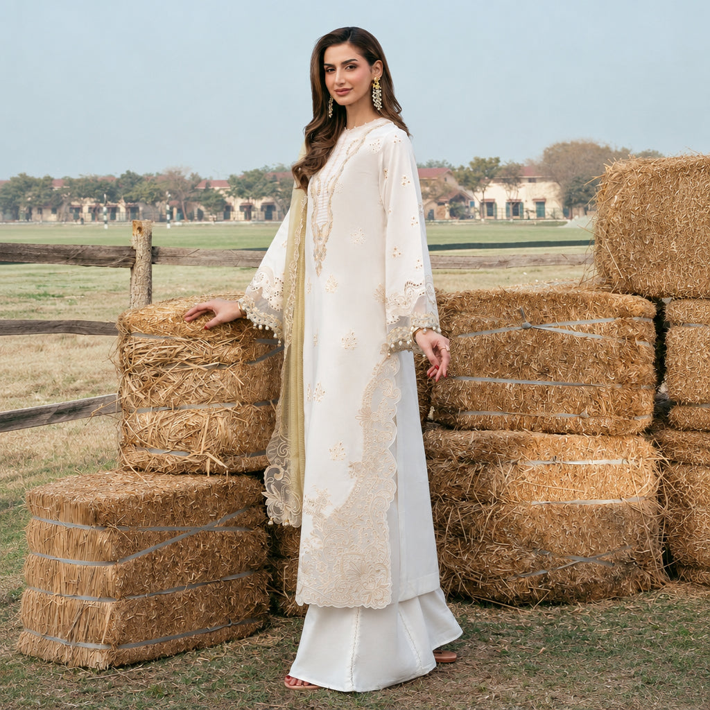 Izel Apparel 3 Piece Unstitched Embroidered Suit Mahrukh