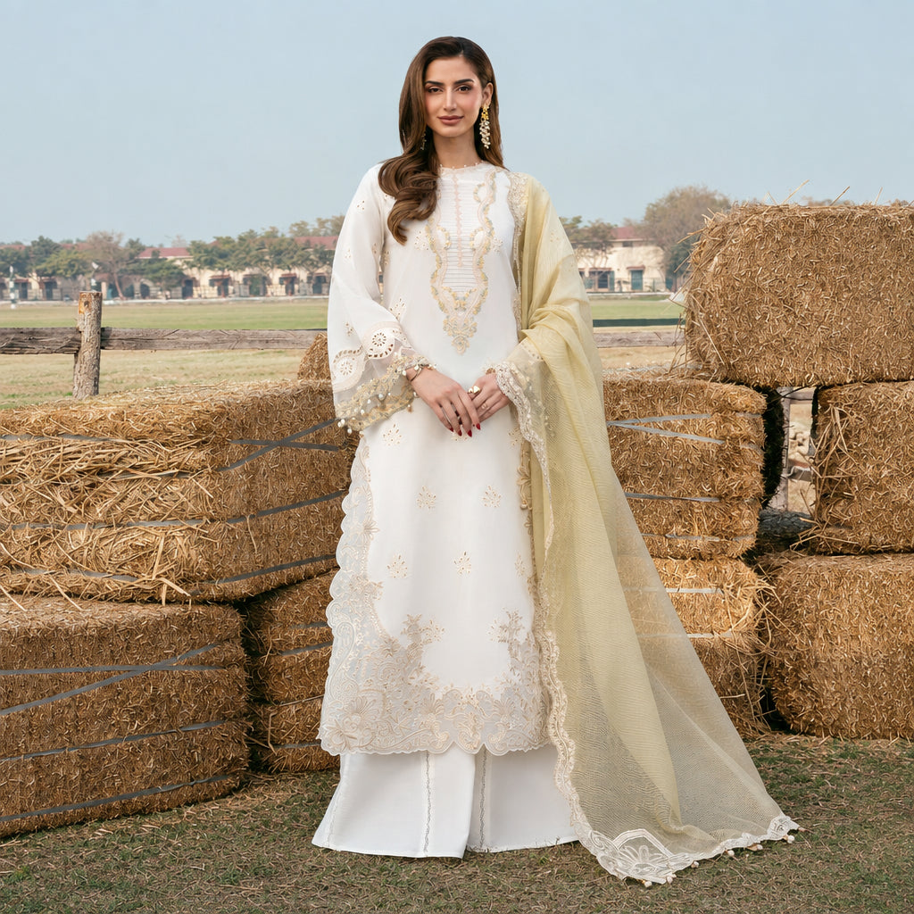 Izel Apparel 3 Piece Unstitched Embroidered Suit Mahrukh