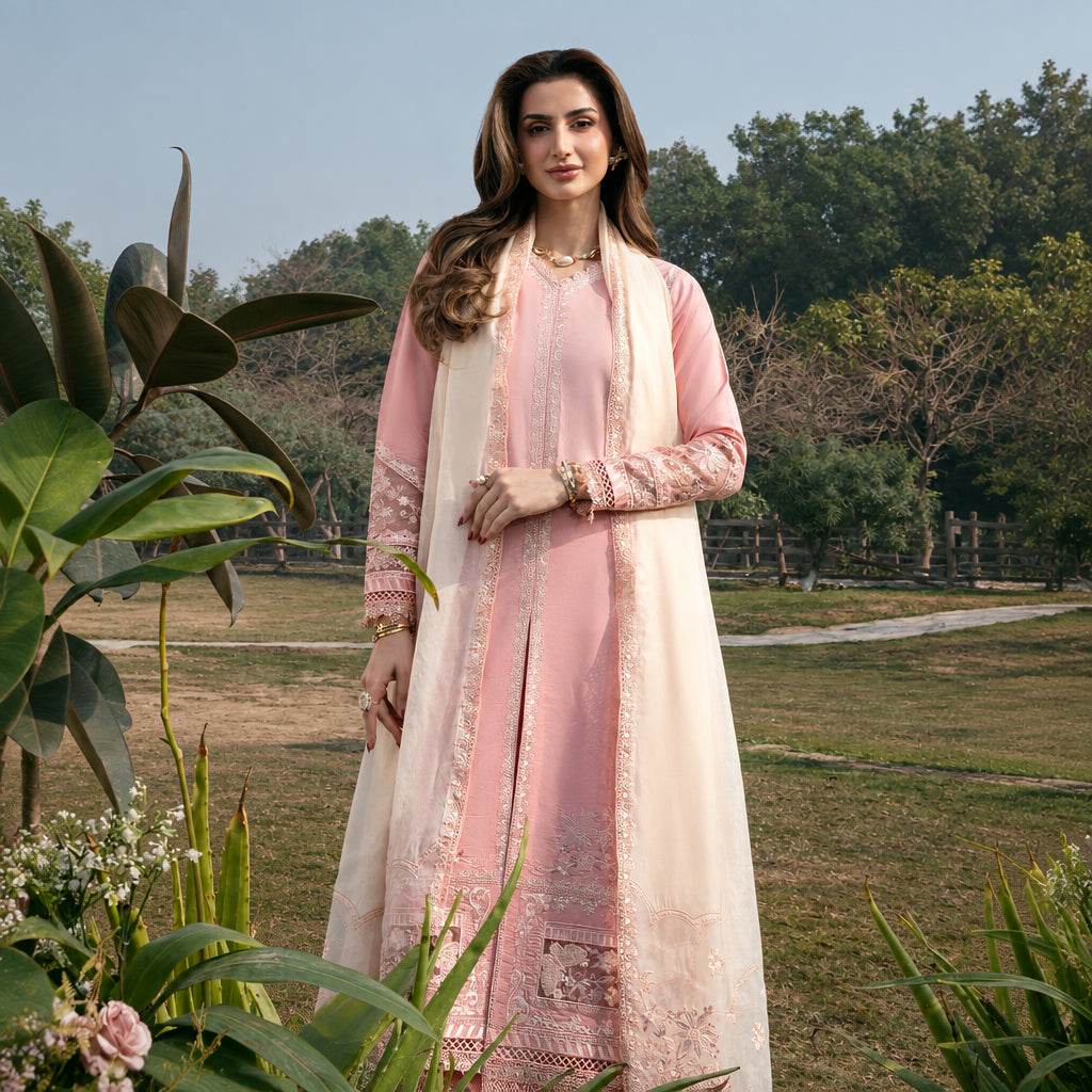 Izel Apparel 3 Piece Unstitched Embroidered Suit Noorin
