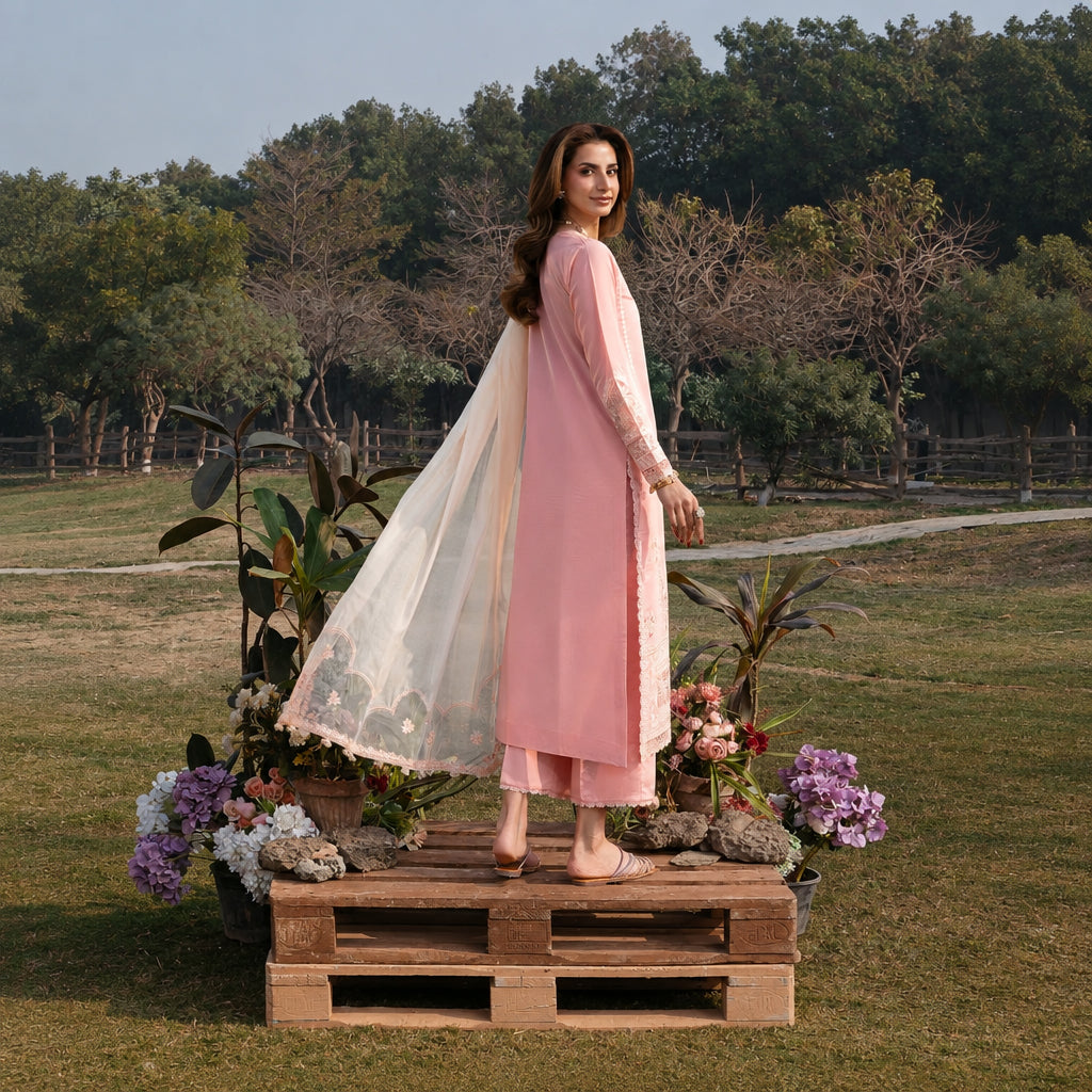 Izel Apparel 3 Piece Unstitched Embroidered Suit Noorin