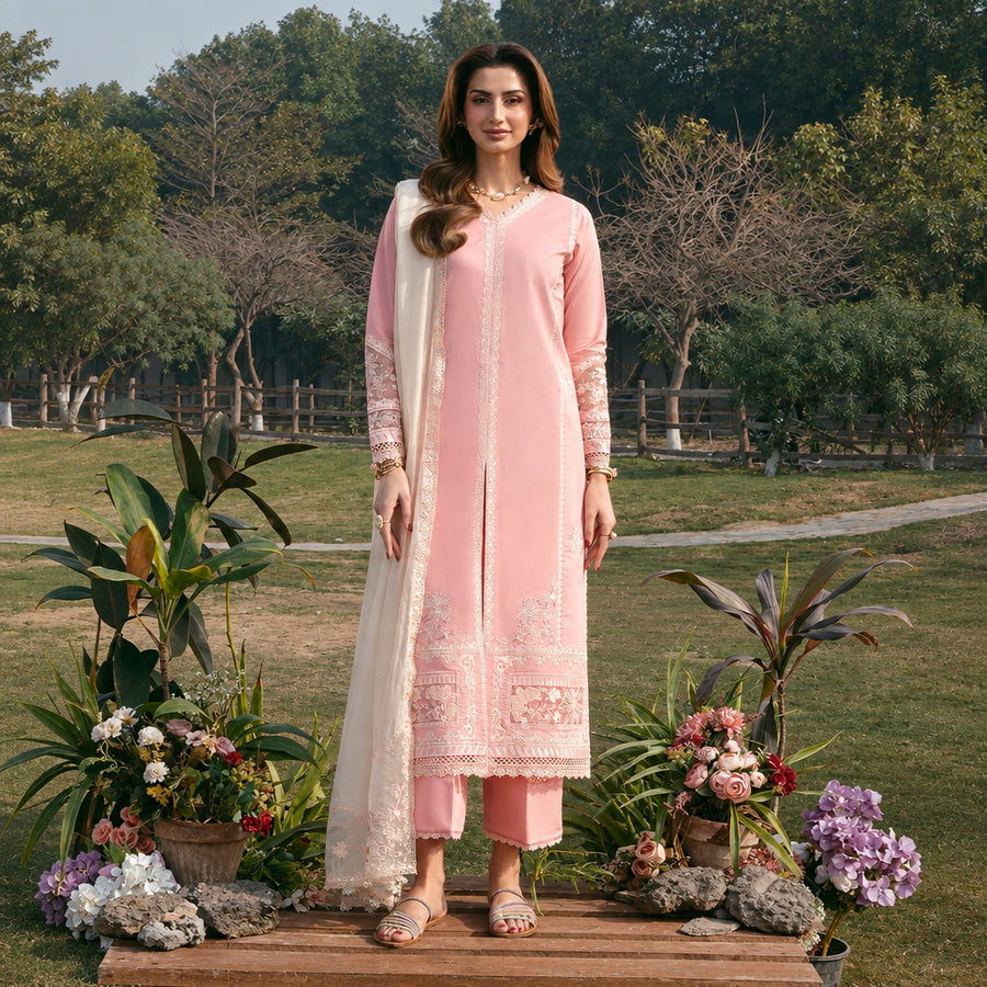 Izel Apparel 3 Piece Unstitched Embroidered Suit Noorin