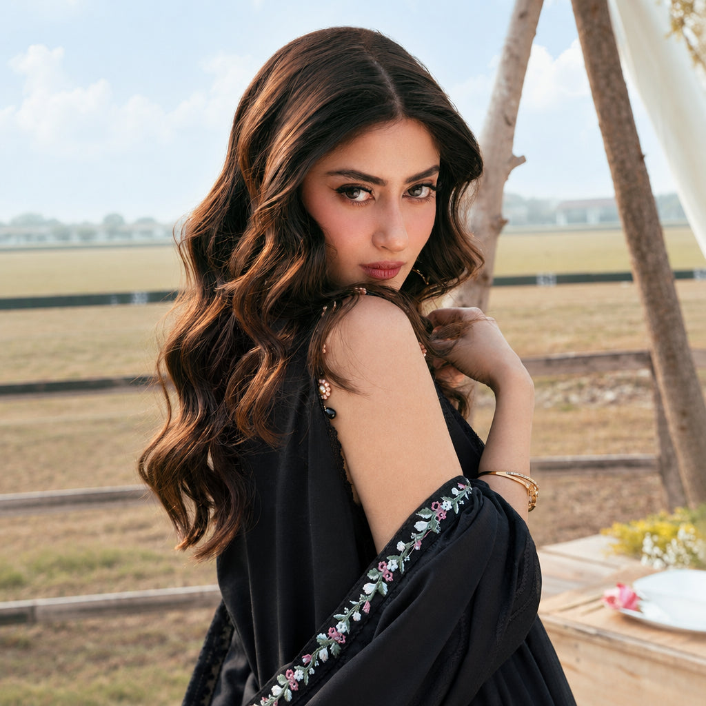 Izel Apparel 3 Piece Unstitched Embroidered Suit Sheharbano