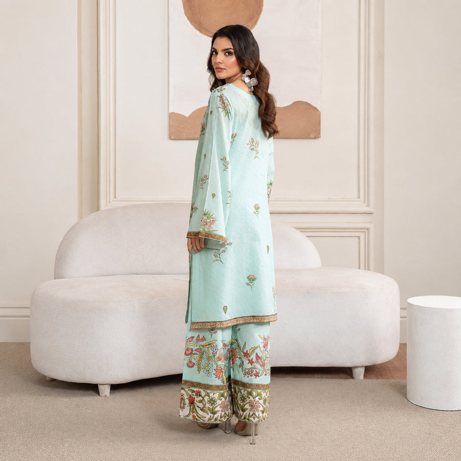 Meerak Stitched 2 Piece Printed Suit - Lotus
