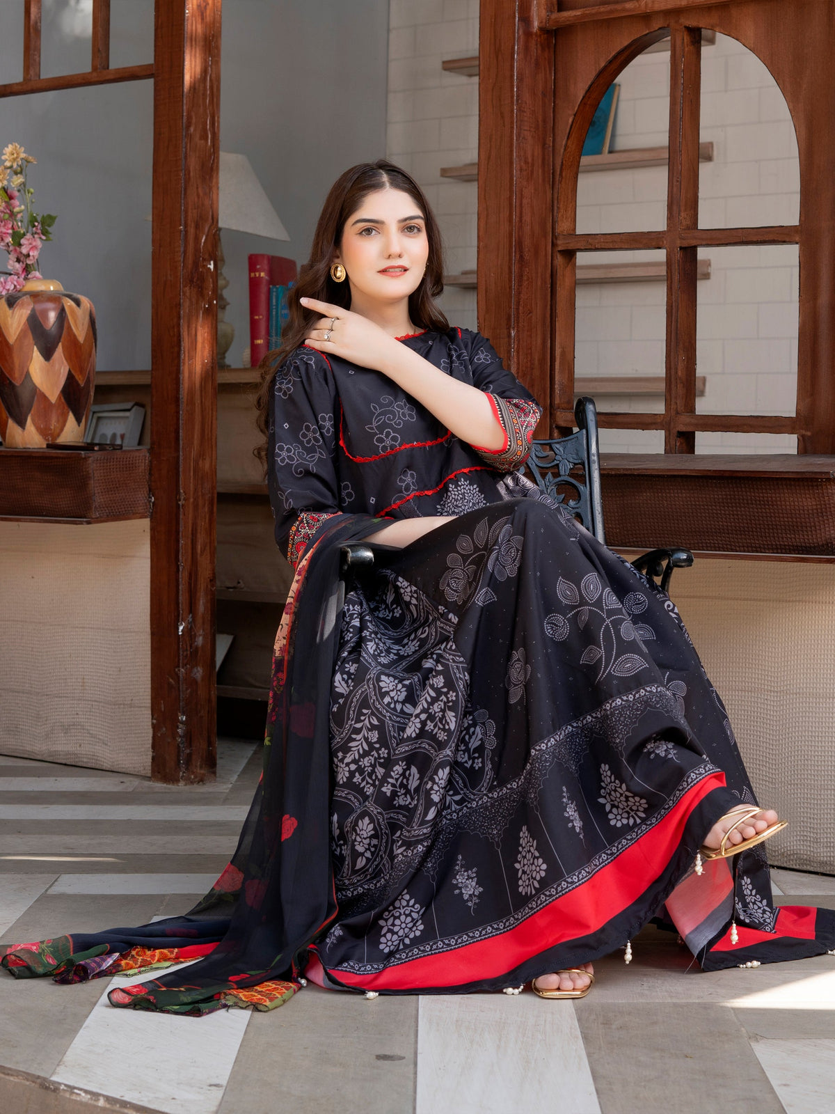 MH Clothing 2 Piece Stitched Causal Wear Suit - Surkh Bahar