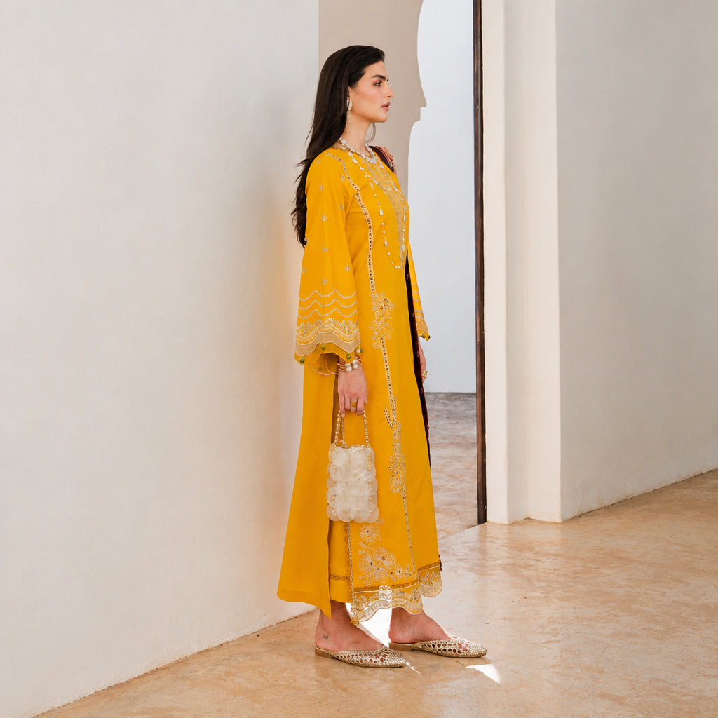 Izel Apparel 3 Piece Unstitched Embroidered Suit Zareen