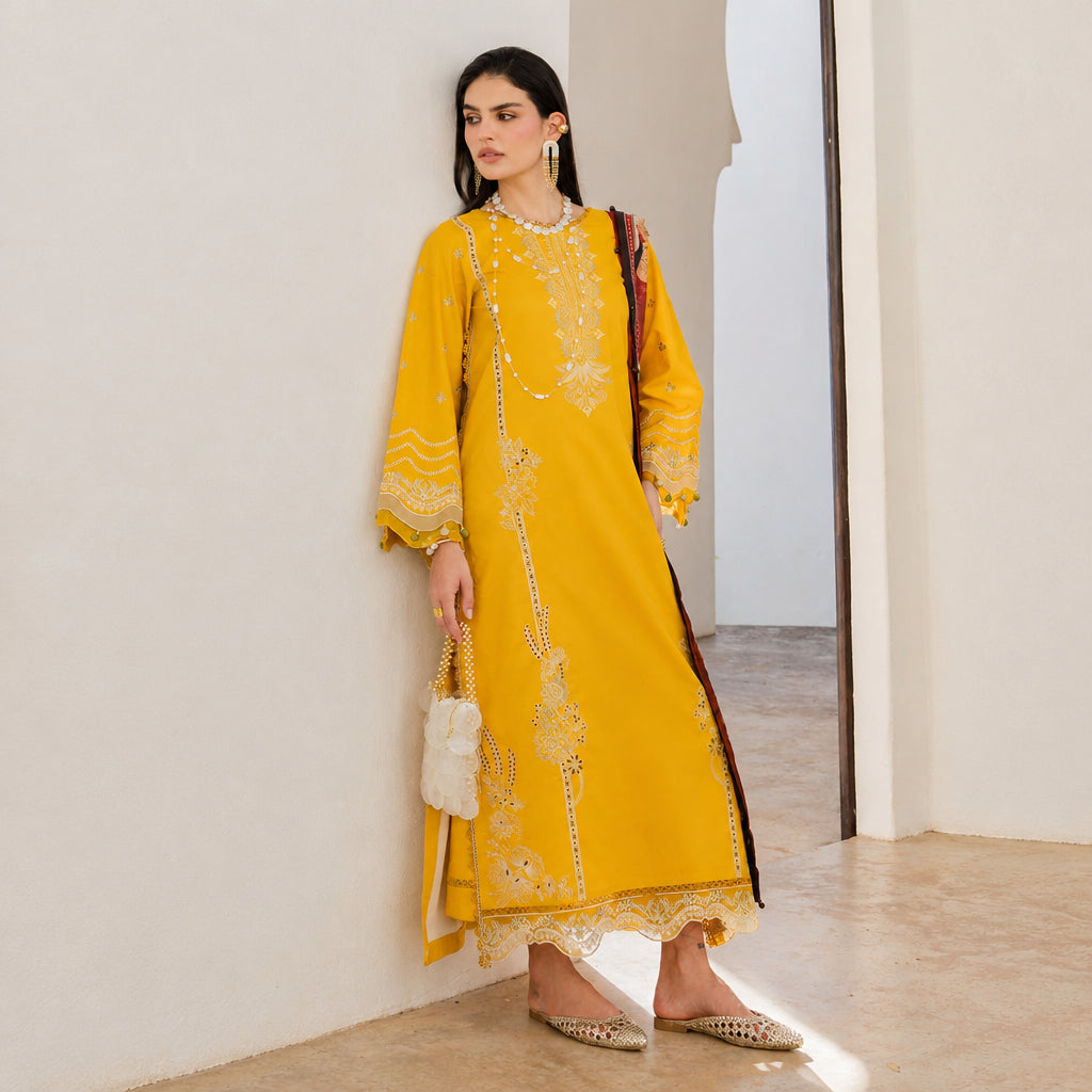 Izel Apparel 3 Piece Unstitched Embroidered Suit Zareen