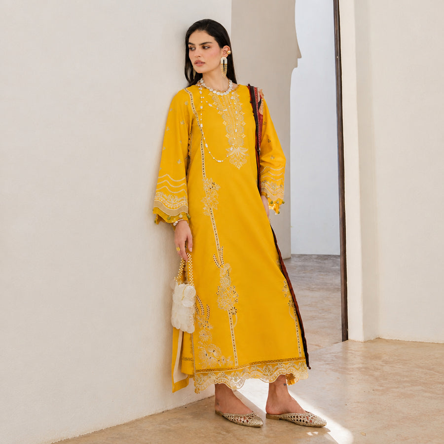 Izel Apparel 3 Piece Unstitched Embroidered Suit Zareen