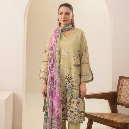 3-Piece Stitched Embroidered Suit – Beige