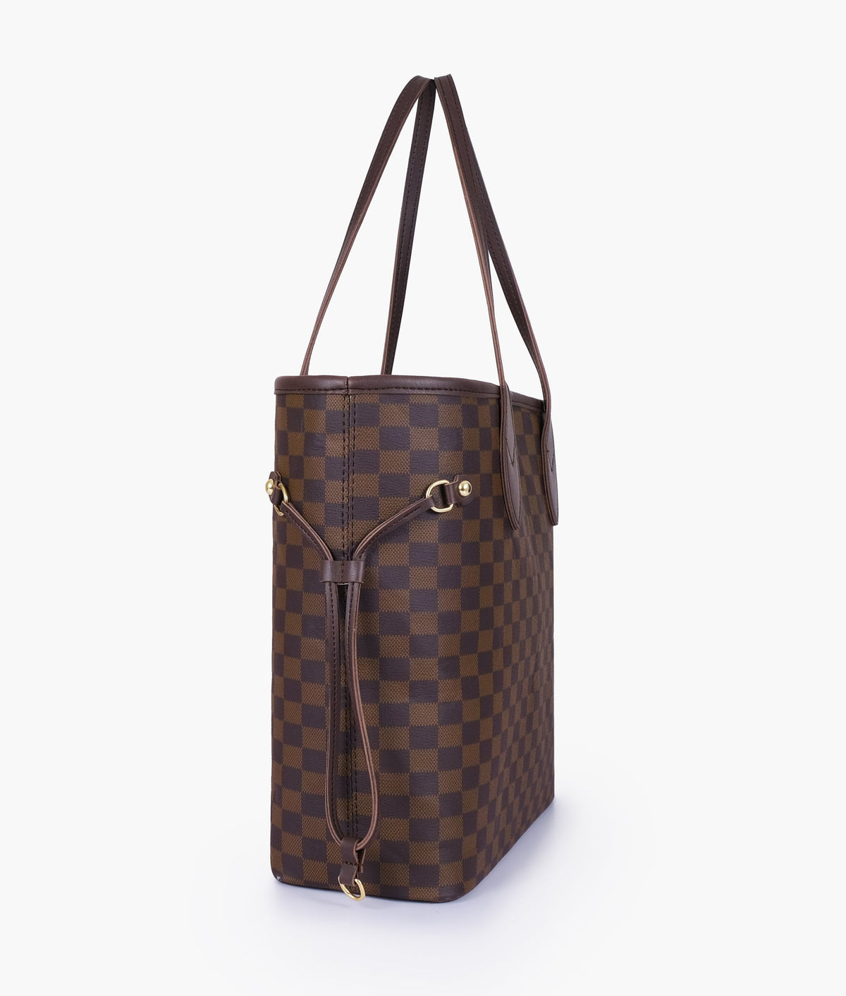 Lyana Checkered Tote Dark Brown